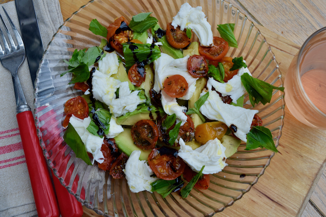 Moonblush Tomato Caprese Salad recipe from Lucy Loves Food Blog