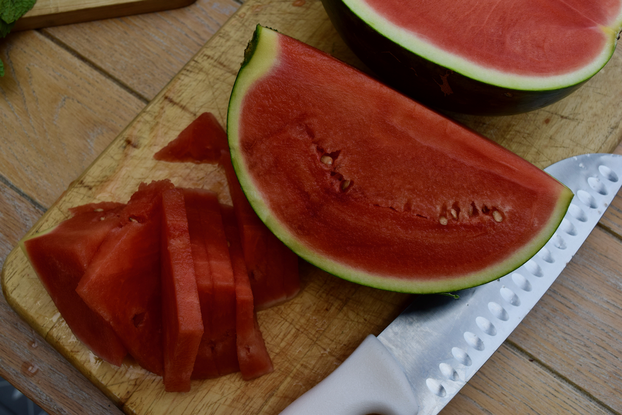 Watermelon, Halloumi and Mint Salad recipe from Lucy Loves Food Blog