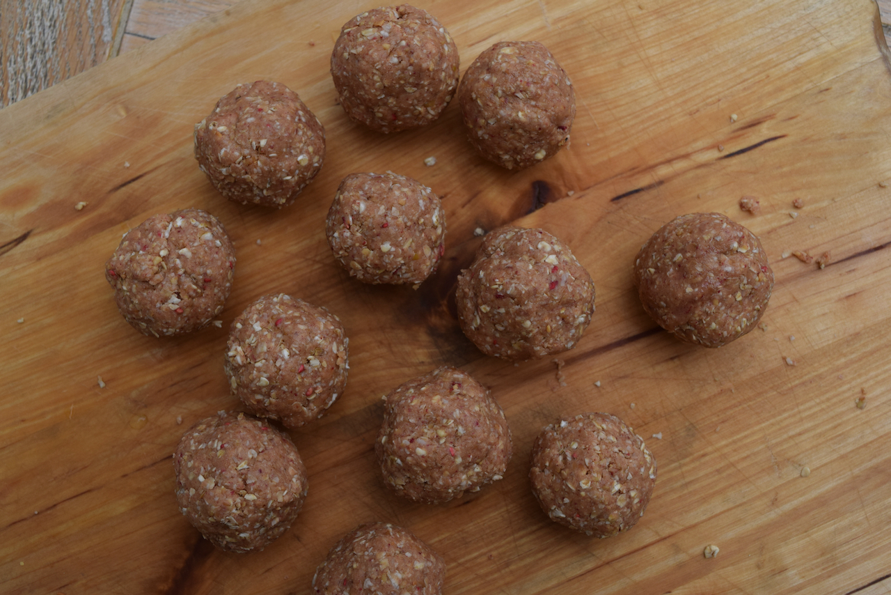 Raspberry and Coconut Balls recipe from Lucy Loves Food Blog