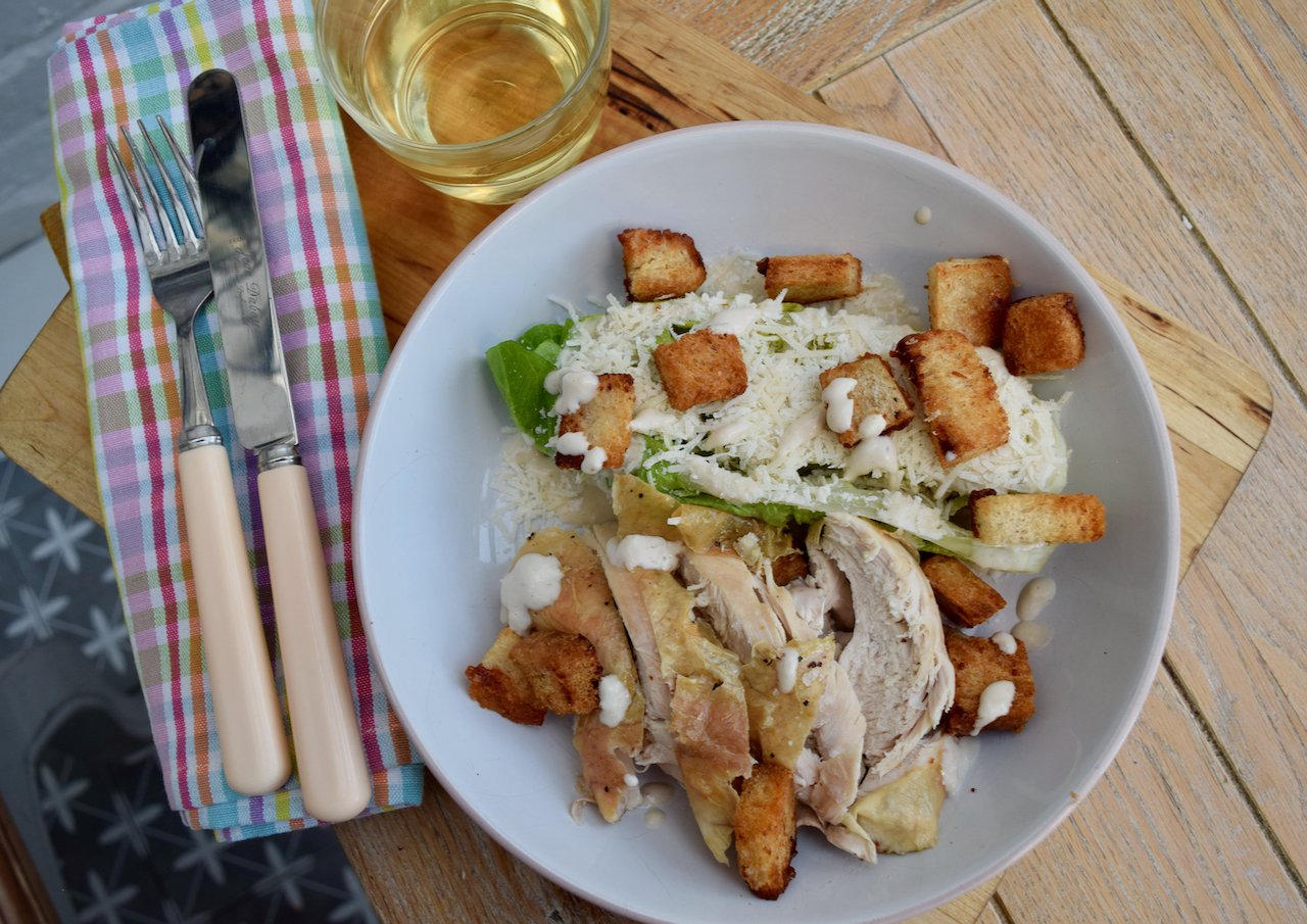 Roast Chicken Caesar Salad recipe from Lucy Loves Food Blog