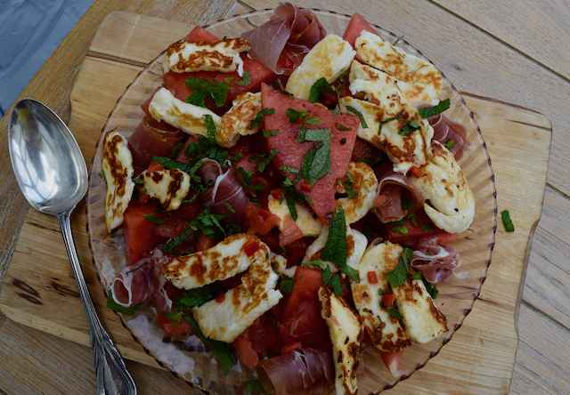 Watermelon, Halloumi and Mint Salad recipe from Lucy Loves Food Blog