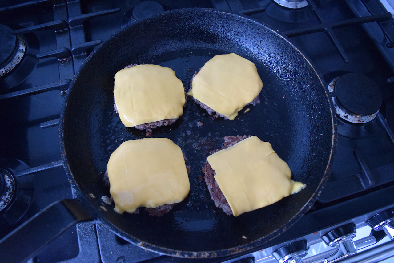 Double Cheese Smash Burgers recipe from Lucy Loves Food Blog