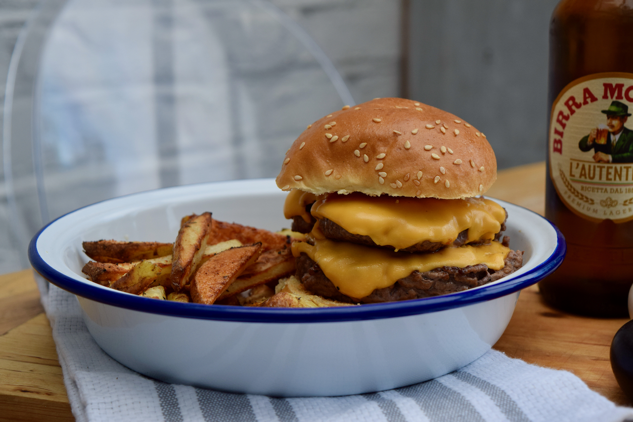 Double Cheese Smash Burgers recipe from Lucy Loves Food Blog