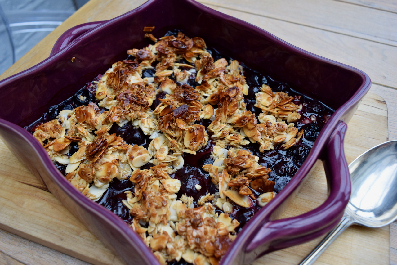 Cherry Almond Crisp recipe from Lucy Loves Food Blog