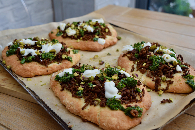 Quick Spiced Lamb Flatbreads recipe from Lucy Loves Food Blog