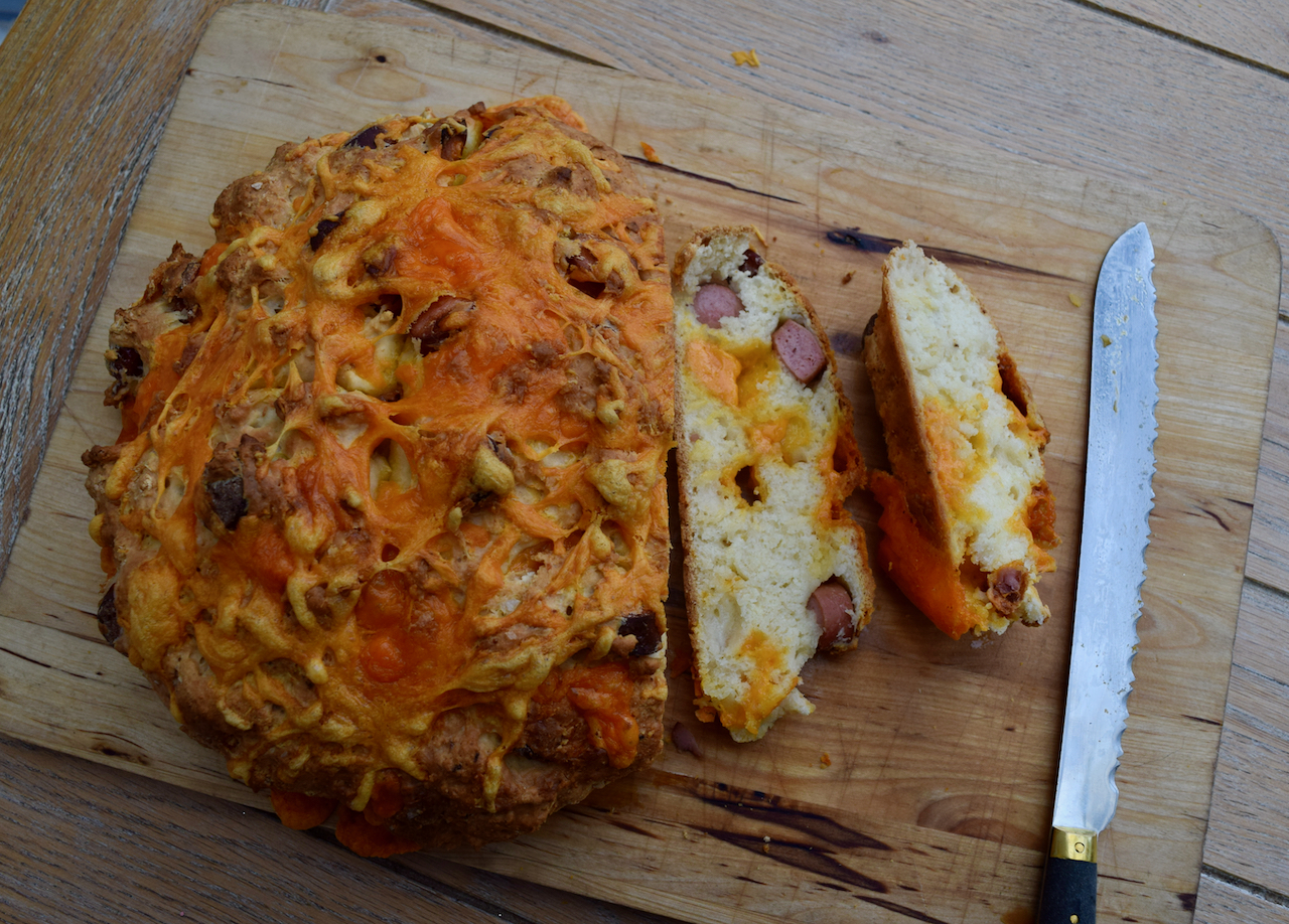 Hot Dog Soda Bread recipe from Lucy Loves Food Blog