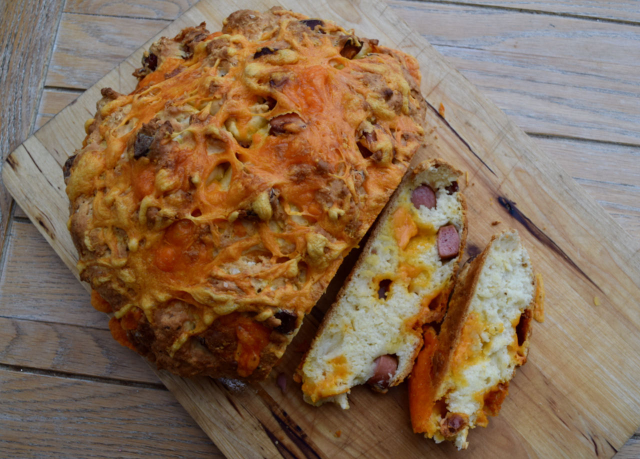 Hot Dog Soda Bread recipe from Lucy Loves Food Blog