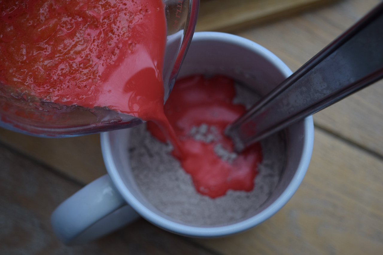 Red Velvet Mug Cake recipe from Lucy Loves Food Blog