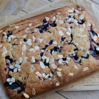 Cherry Bakewell Blondies recipe from Lucy Loves Food Blog