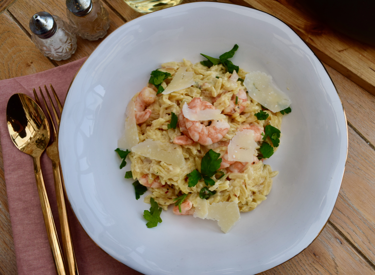 Orzo with Prawns and Lemon recipe from Lucy Loves Food Blog