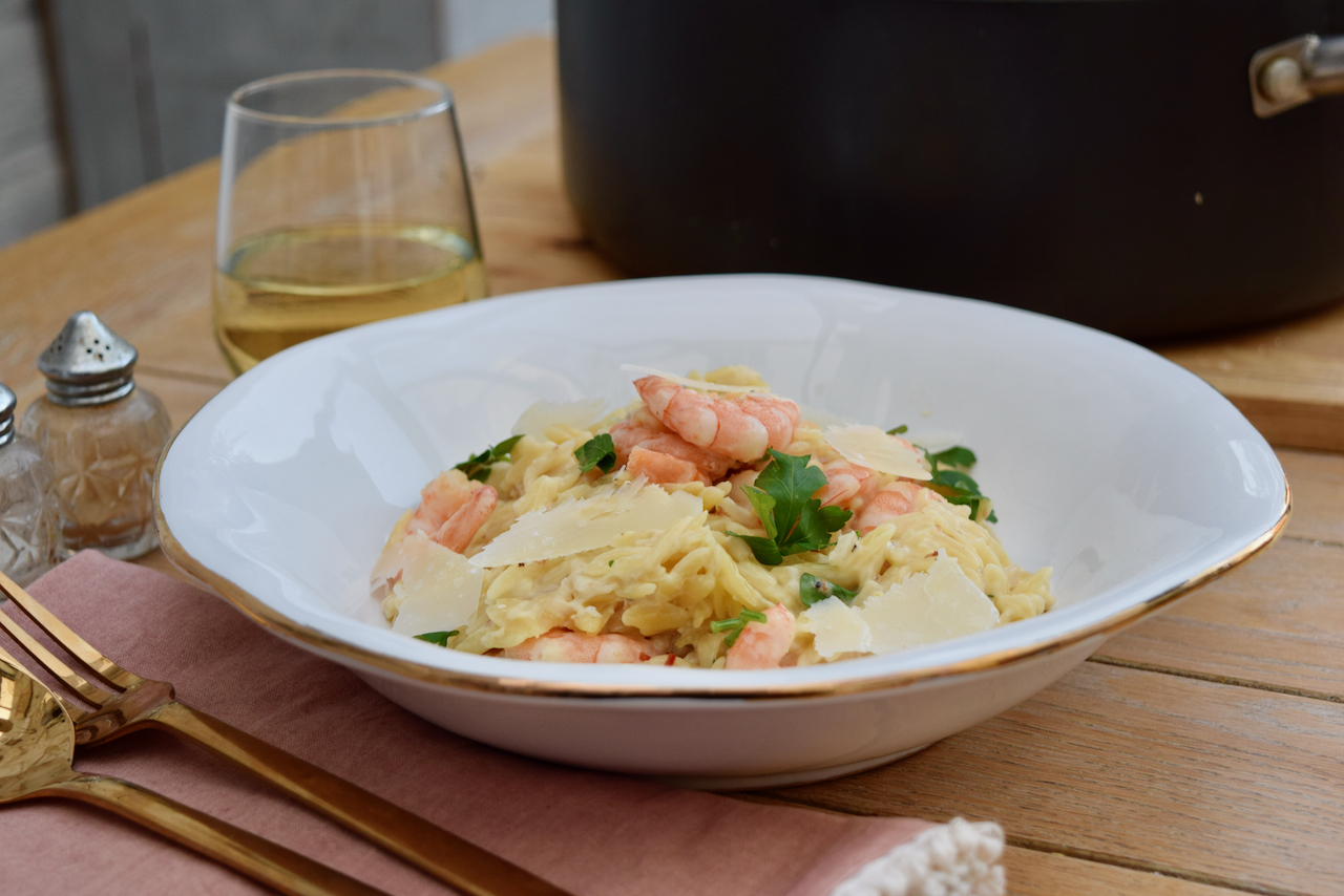 Orzo with Prawns and Lemon recipe from Lucy Loves Food Blog