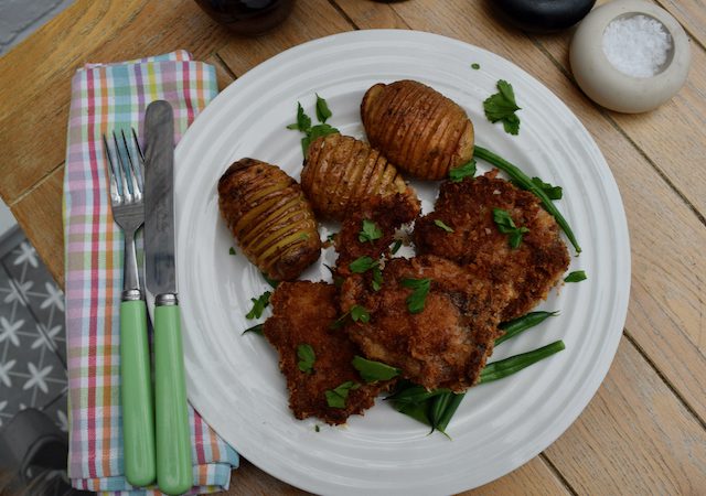Parmesan Lamb Chops with Hasselback Potatoes