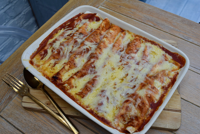 Beef and Bean Enchiladas recipe from Lucy Loves Food Blog