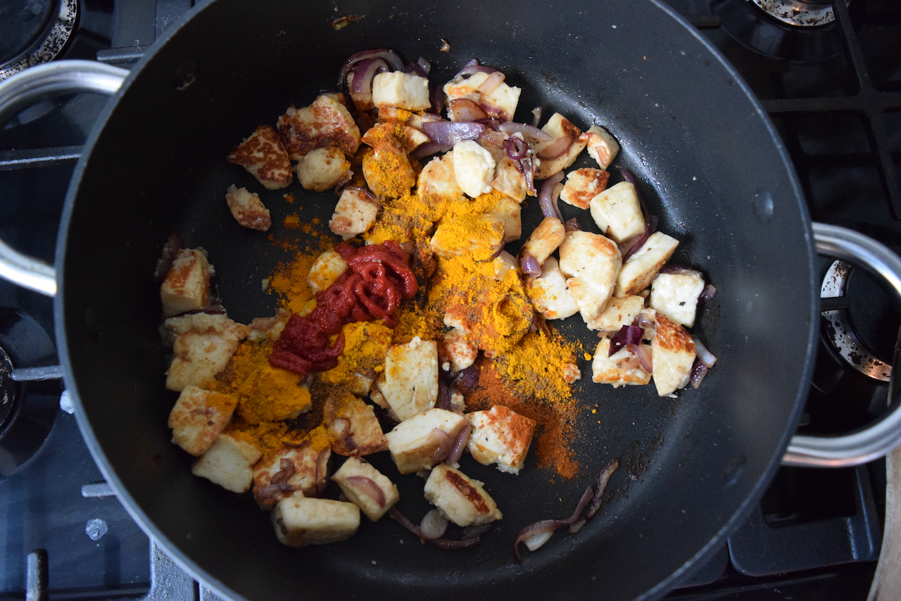 Halloumi and Cauliflower Curry recipe from Lucy Loves Food Blog