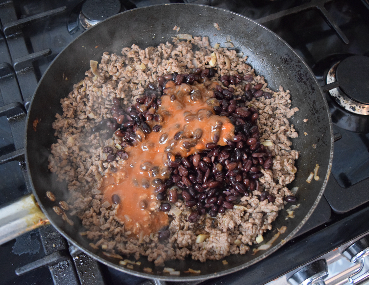 Beef and Bean Enchiladas recipe from Lucy Loves Food Blog