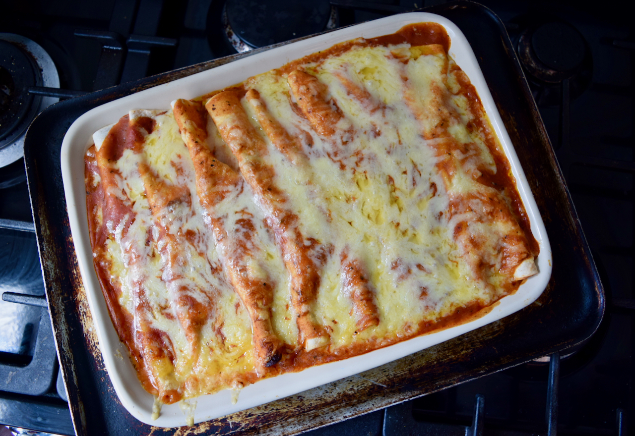 Beef and Bean Enchiladas recipe from Lucy Loves Food Blog