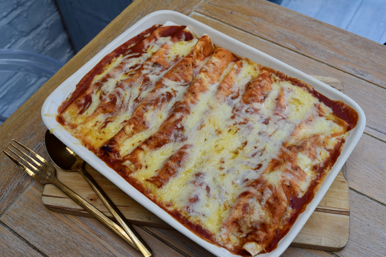 Beef and Bean Enchiladas recipe from Lucy Loves Food Blog