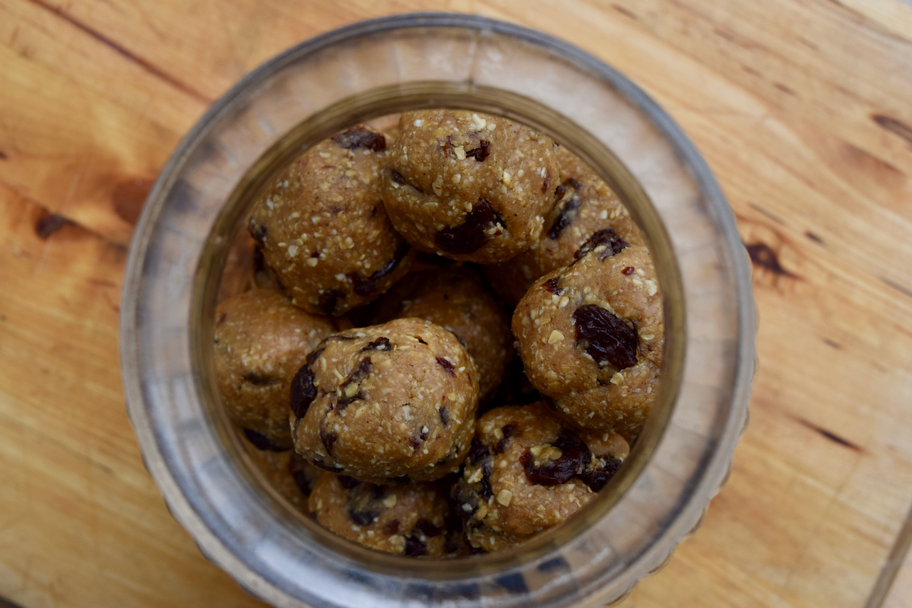 Oat and Raisin Cookie Balls recipe from Lucy Loves Food Blog