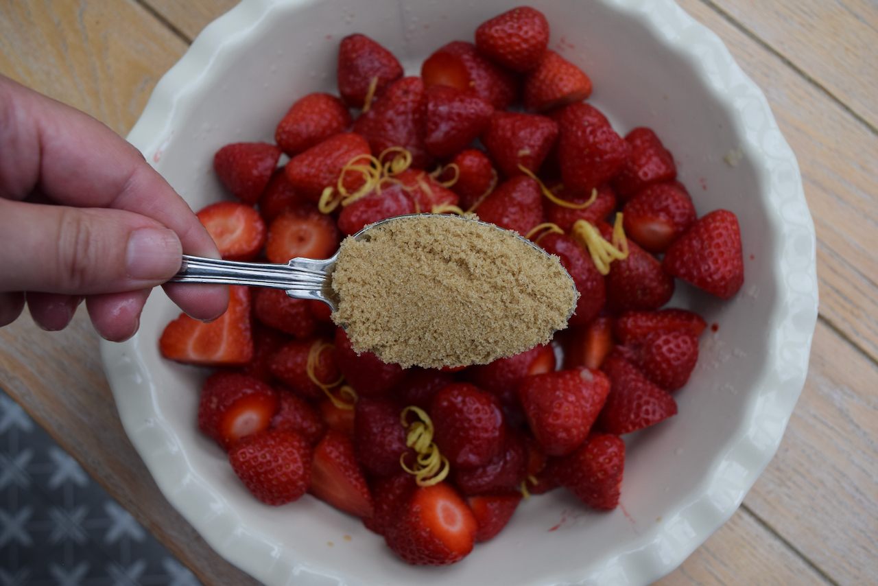 Strawberry and Elderflower Cobbler recipe from Lucy Loves Food Blog