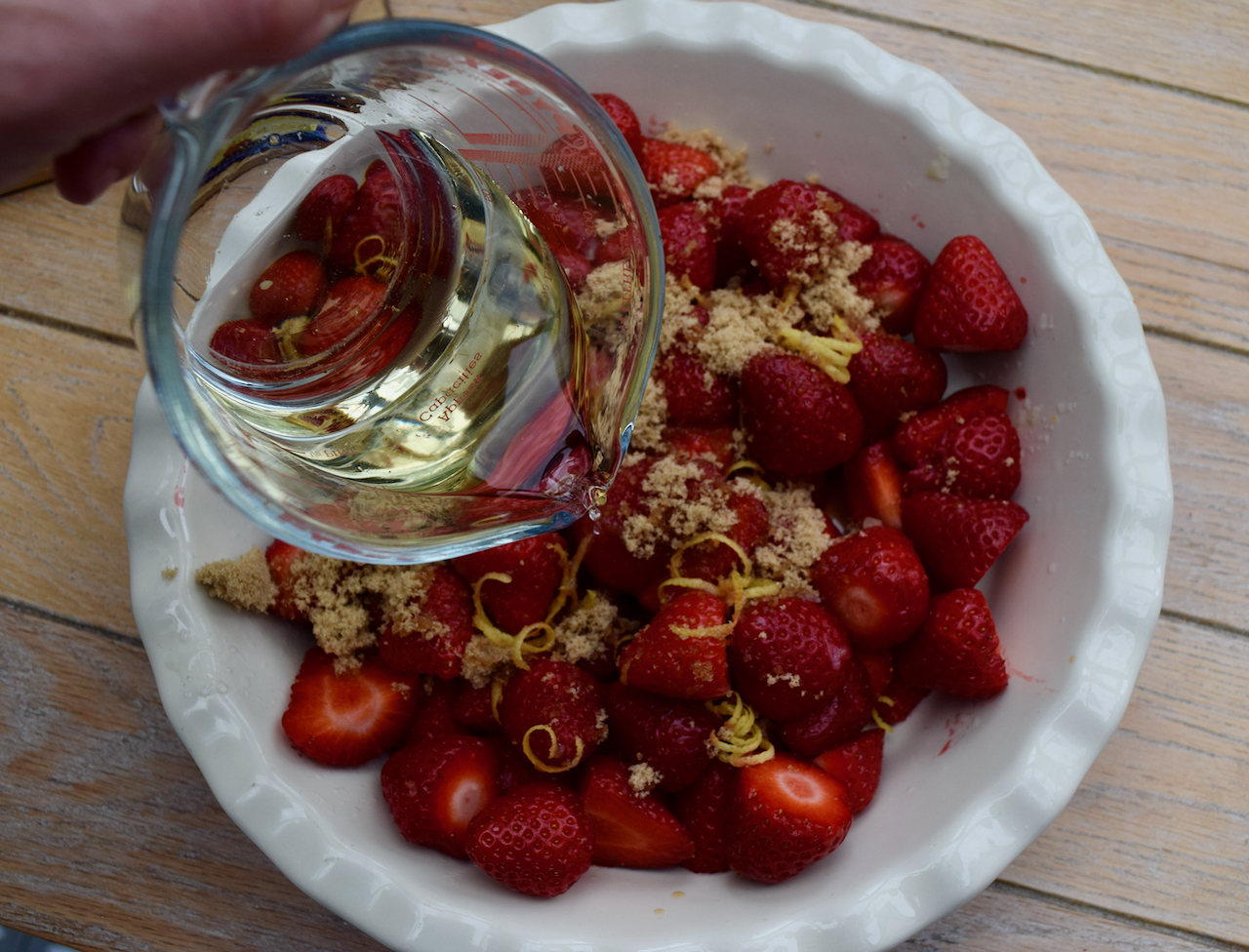 Strawberry and Elderflower Cobbler recipe from Lucy Loves Food Blog