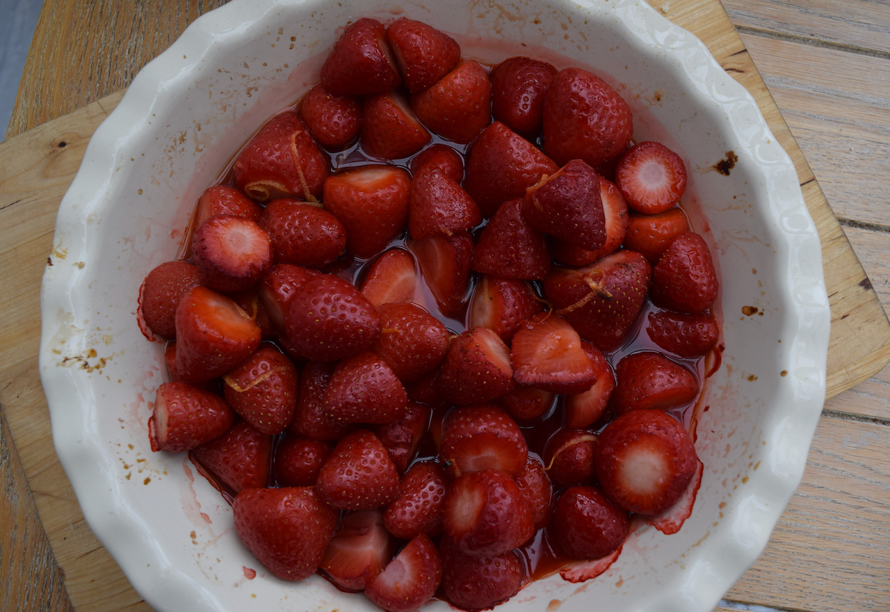 Strawberry and Elderflower Cobbler recipe from Lucy Loves Food Blog