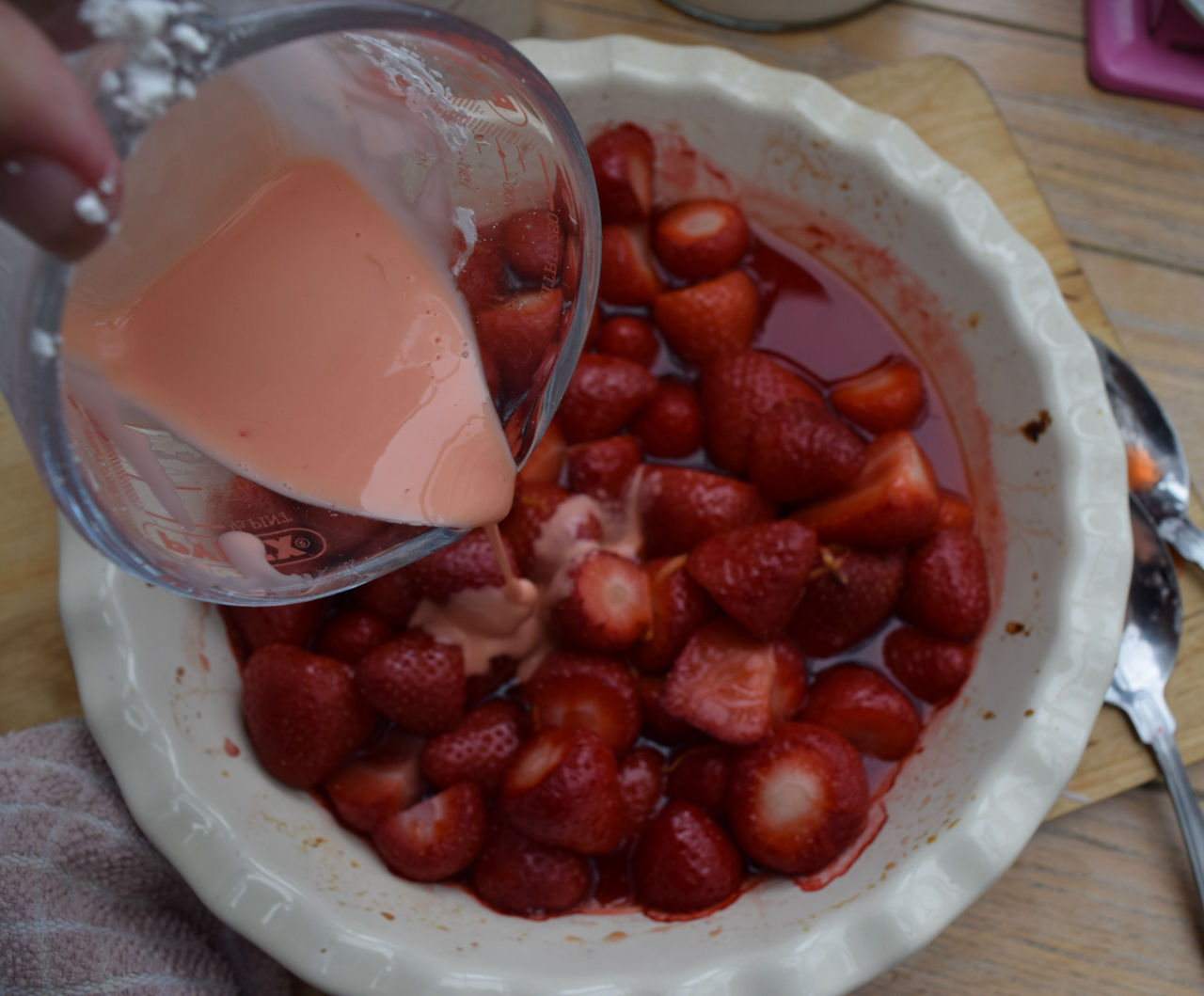 Strawberry and Elderflower Cobbler recipe from Lucy Loves Food Blog