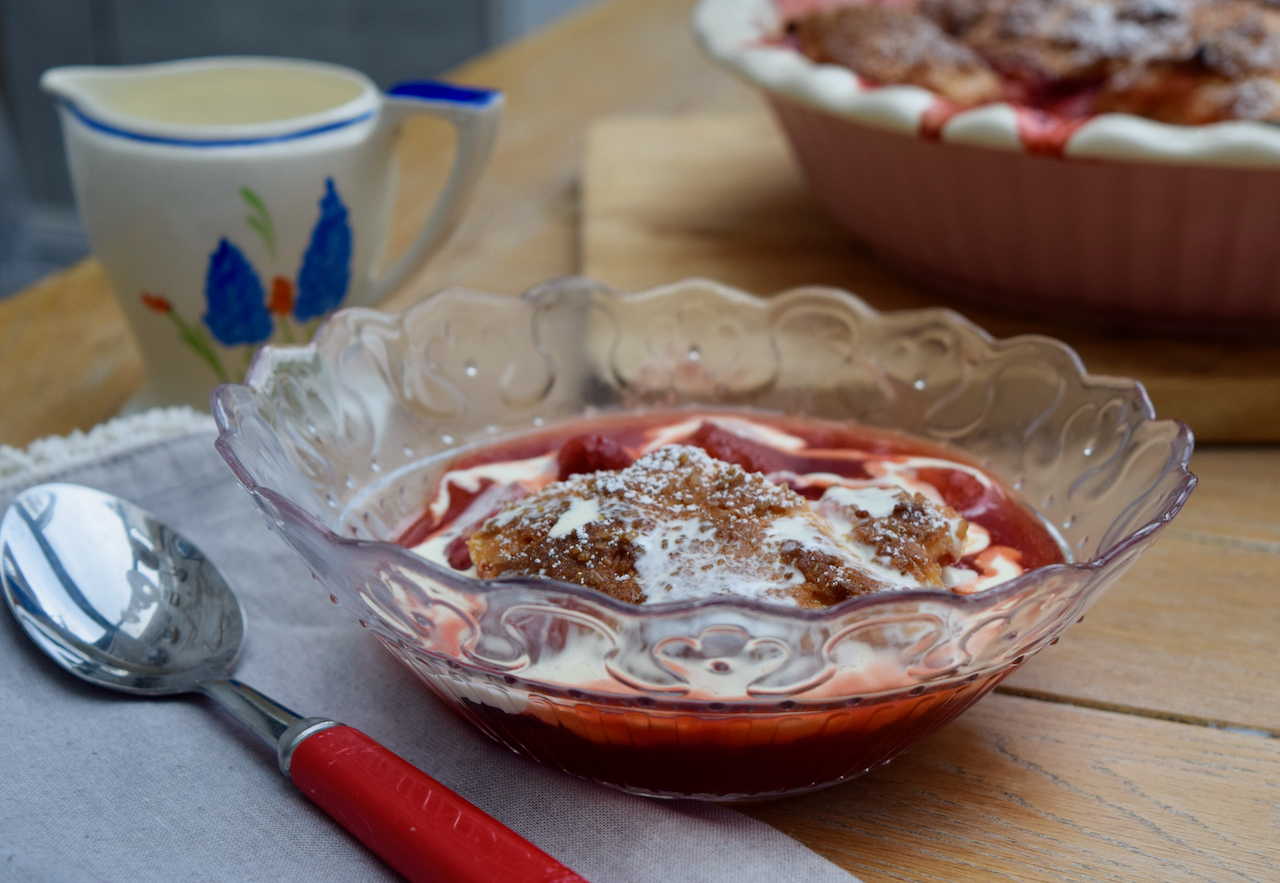 Strawberry and Elderflower Cobbler recipe from Lucy Loves Food Blog