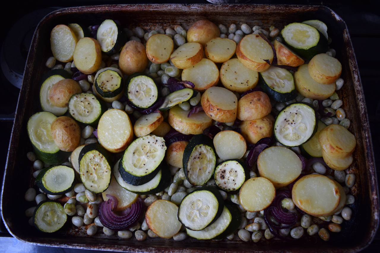 Minted Lamb Traybake recipe from Lucy Loves Food Blog