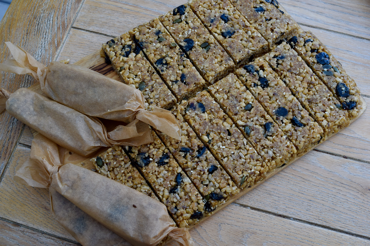 Cherry Coconut Cereal Bars recipe from Lucy Loves Food Blog