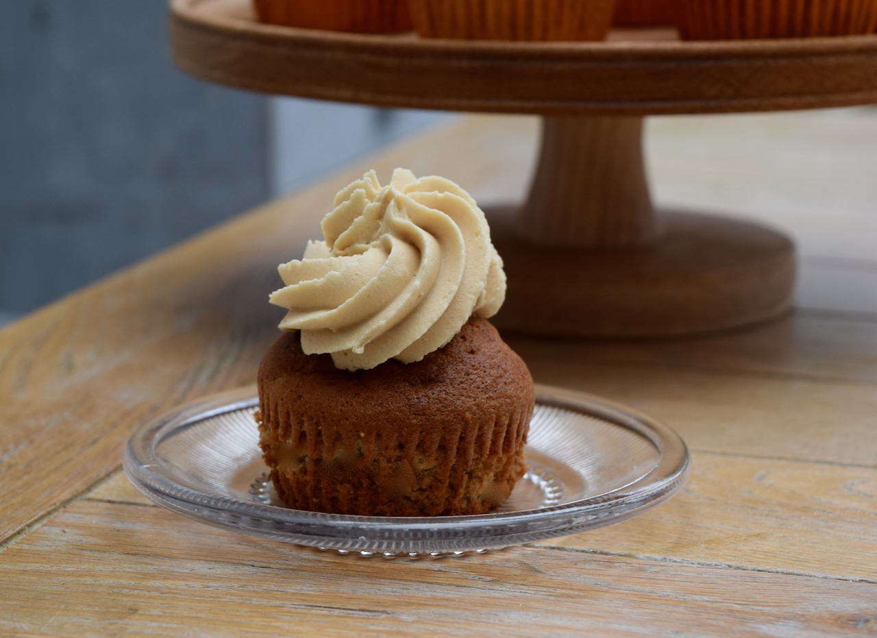 Banana Cupcakes with Peanut Butter Icing from Lucy Loves Food Blog