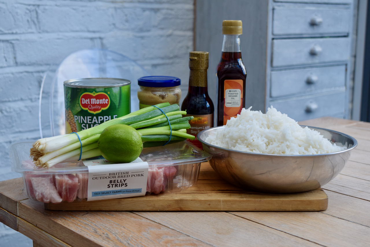 Crispy Crispy Pork and Pineapple Bowls recipe from Lucy Loves Food Blog