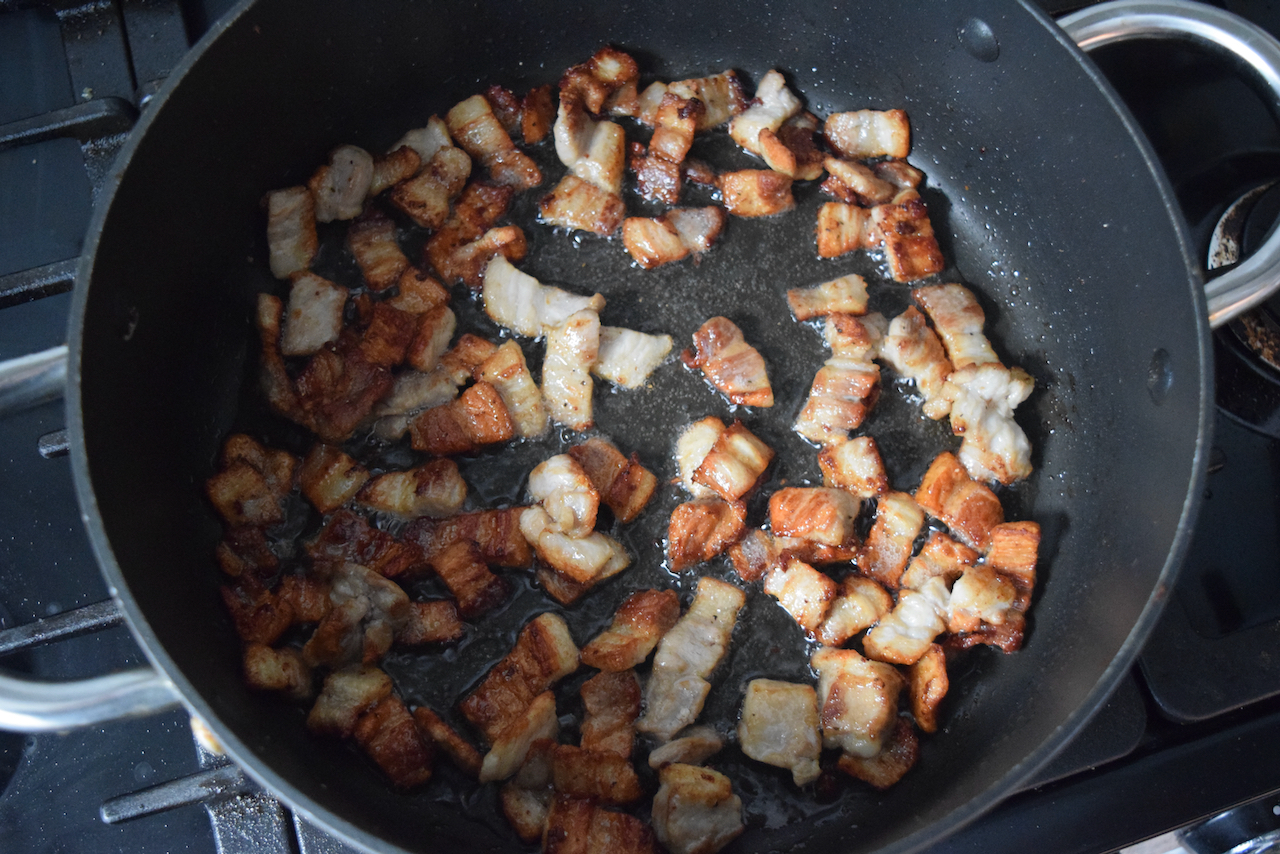 Crispy Crispy Pork and Pineapple Bowls recipe from Lucy Loves Food Blog