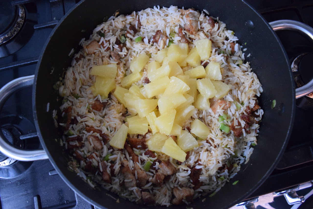 Crispy Crispy Pork and Pineapple Bowls recipe from Lucy Loves Food Blog