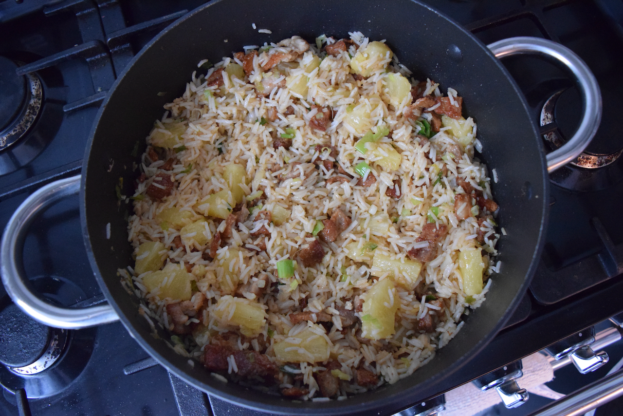 Crispy Crispy Pork and Pineapple Bowls recipe from Lucy Loves Food Blog