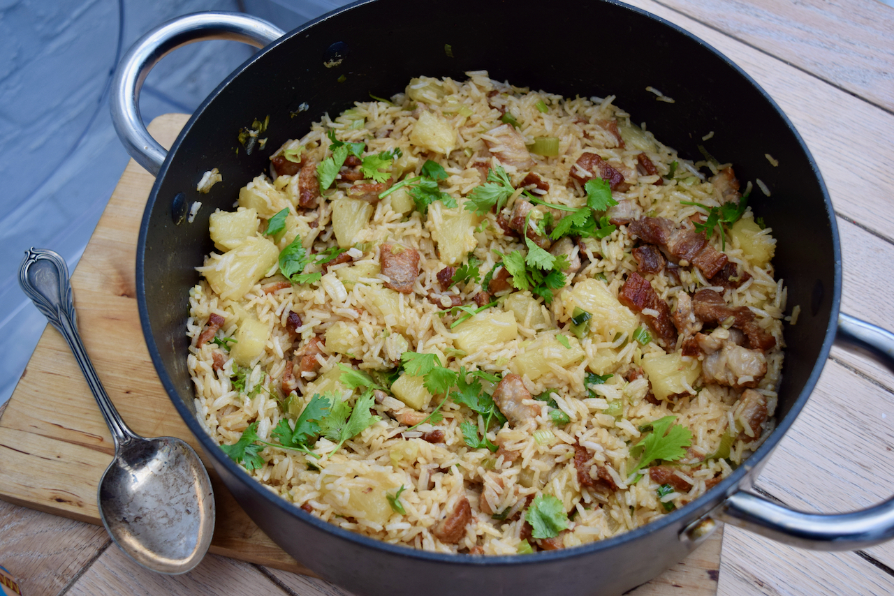 Crispy Crispy Pork and Pineapple Bowls recipe from Lucy Loves Food Blog