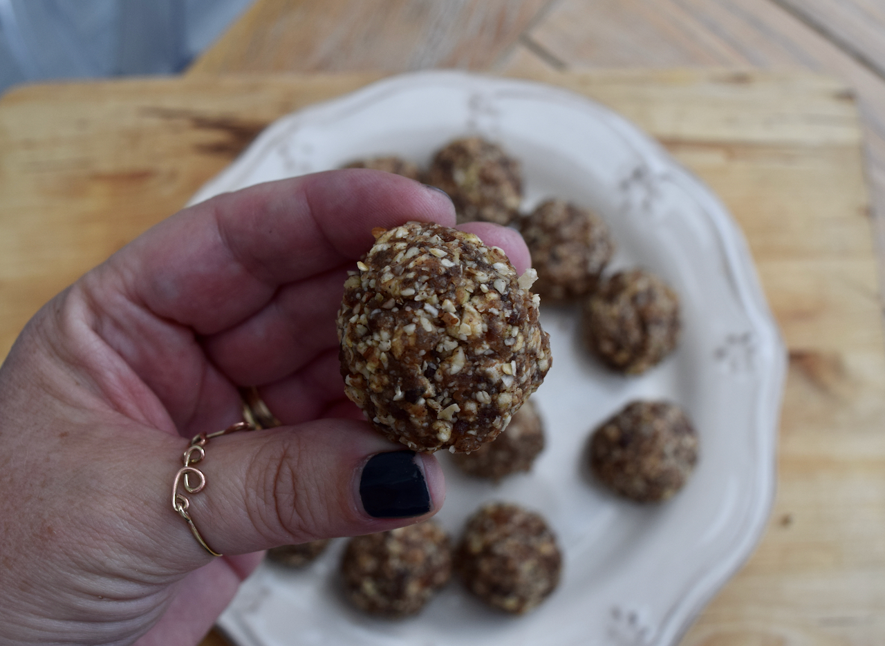 Apple Crumble Energy Balls recipe from Lucy Loves Food Blog