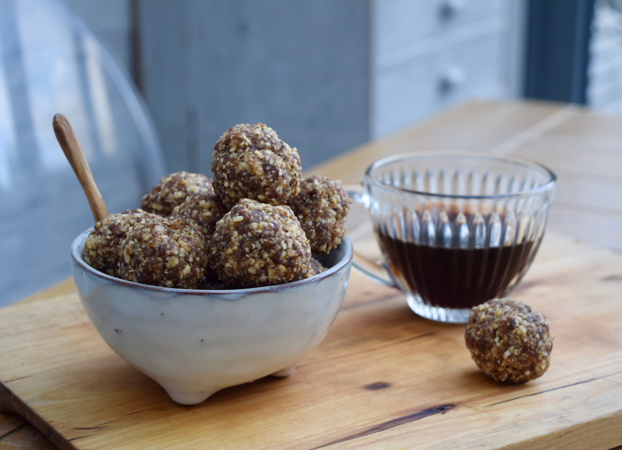 Apple Crumble Energy Balls recipe from Lucy Loves Food Blog