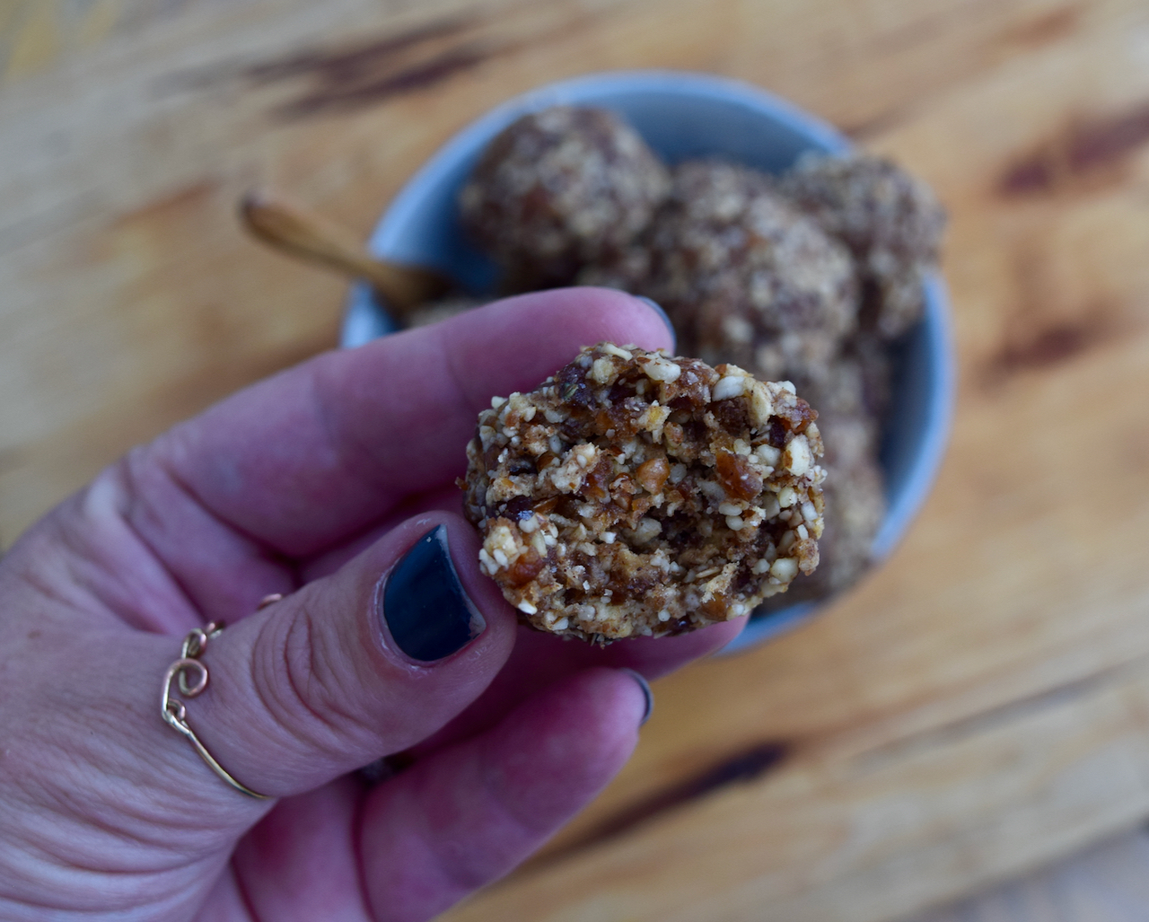 Apple Crumble Energy Balls recipe from Lucy Loves Food Blog