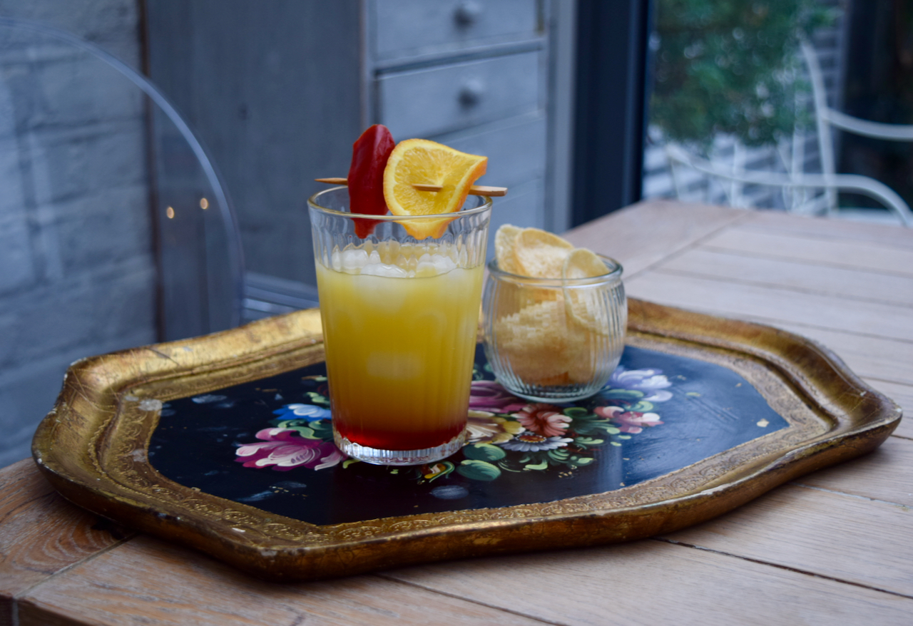 A Spicy Tequila Sunrise Cocktail from Lucy Loves Food Blog