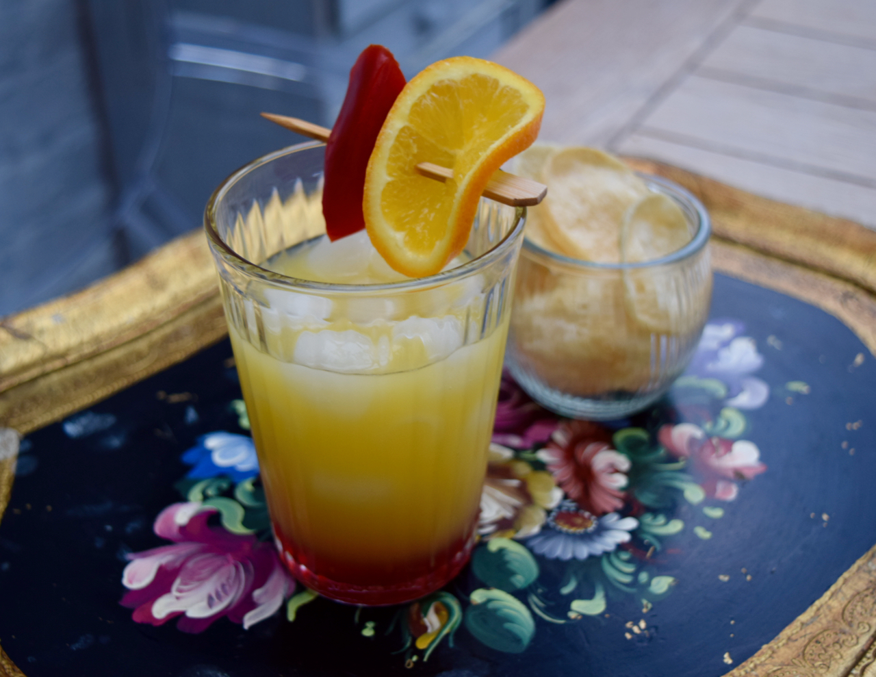 A Spicy Tequila Sunrise Cocktail from Lucy Loves Food Blog