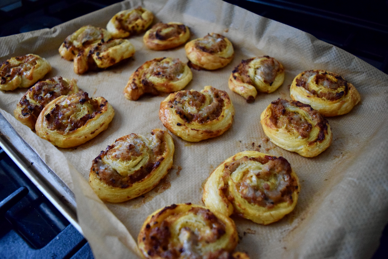 Sausage and Blue Cheese Scrolls recipe from Lucy Loves Food Blog
