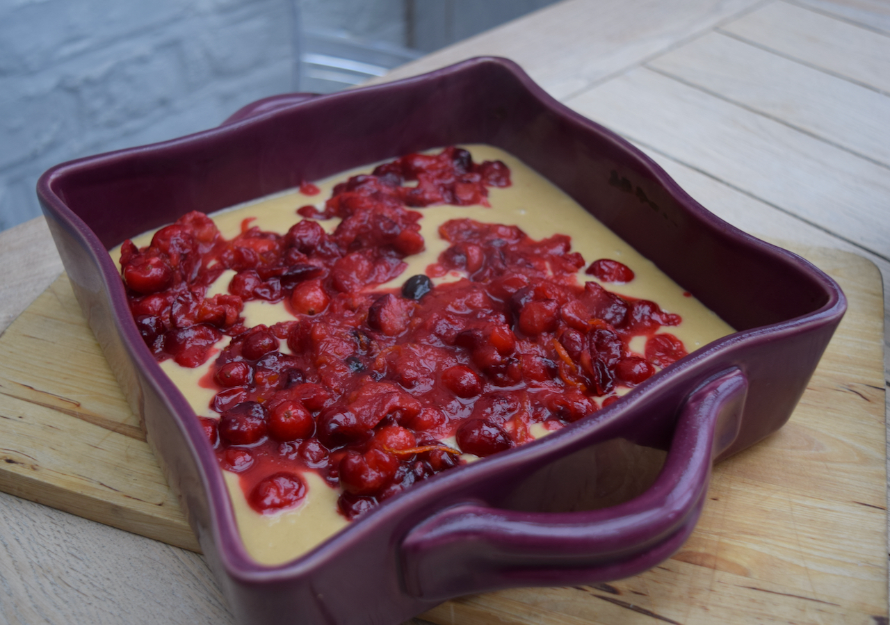 Cranberry Orange Pudding Cake recipe from Lucy Loves Food Blog