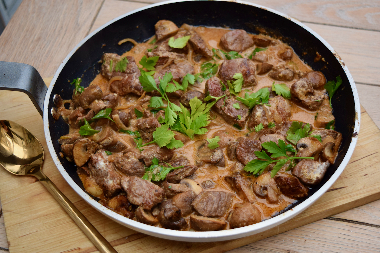 Venison Stroganoff recipe from Lucy Loves Food Blog