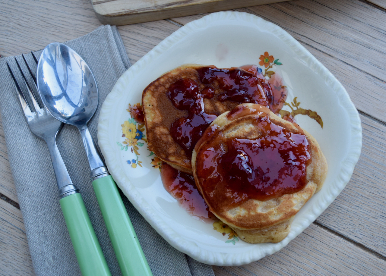 PB and J Pancakes recipe from Lucy Loves Food Blog