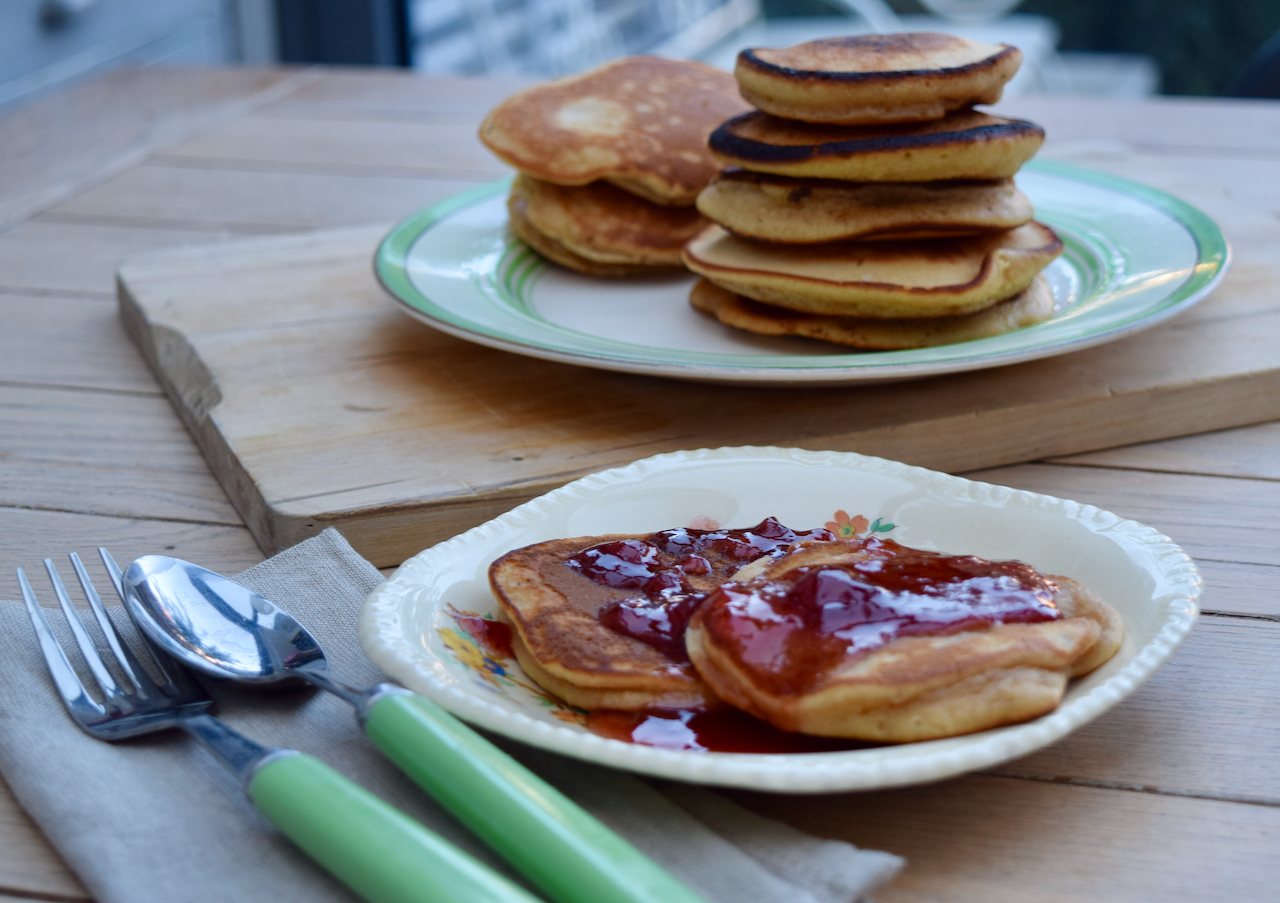 PB and J Pancakes recipe from Lucy Loves Food Blog