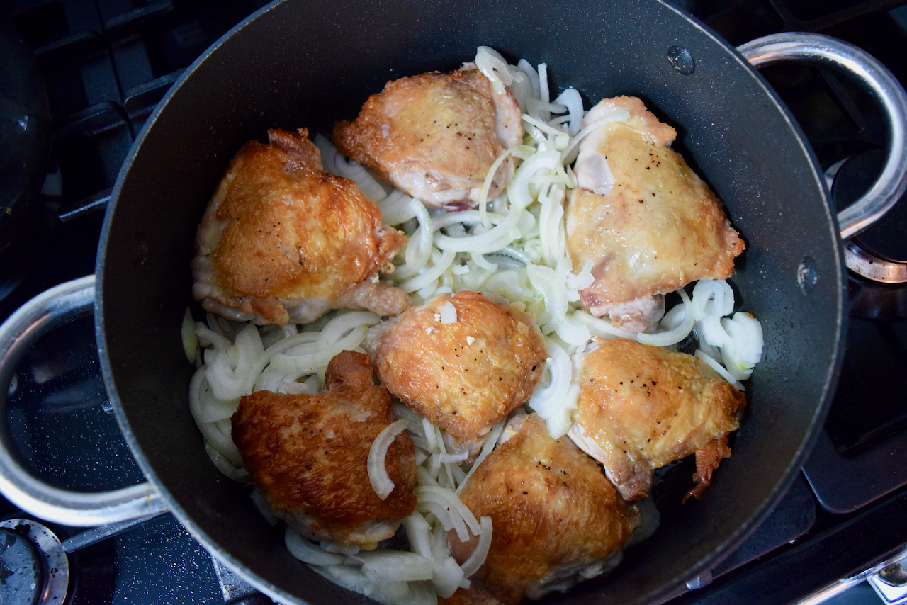 Chicken Thighs with Mustard Cream recipe from Lucy Loves Food Blog