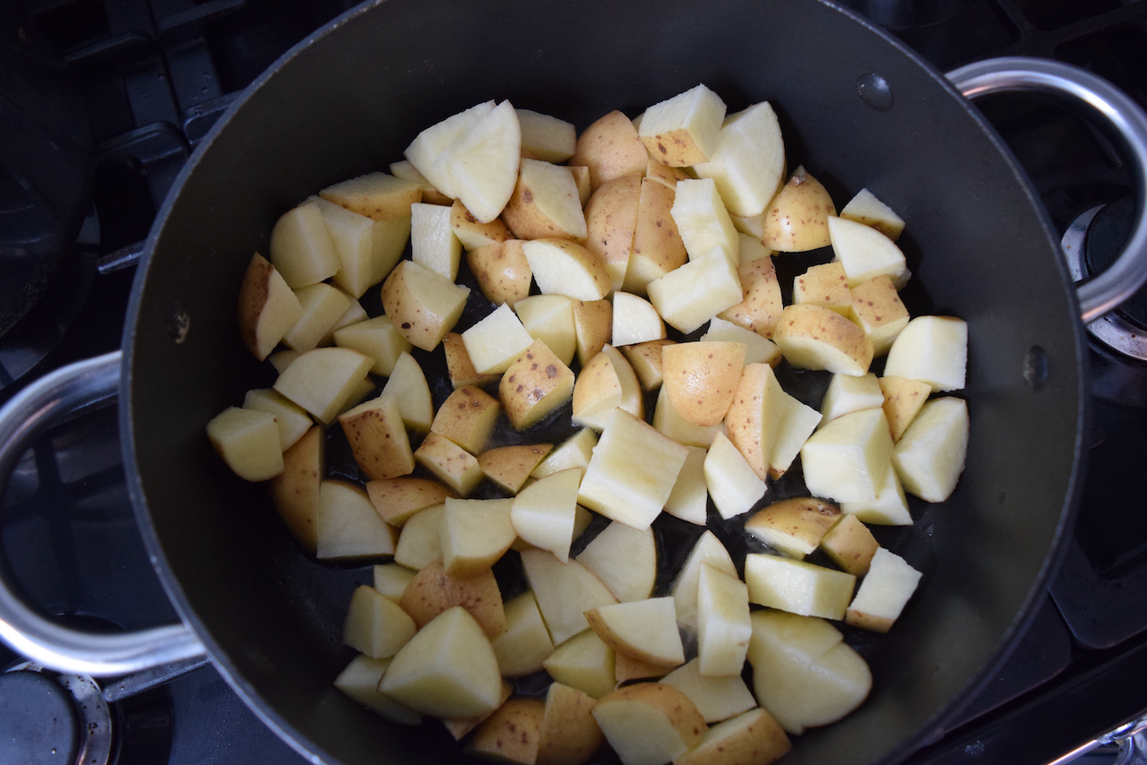 Spinach, Potato and Halloumi Curry recipe from Lucy Loves Food Blog