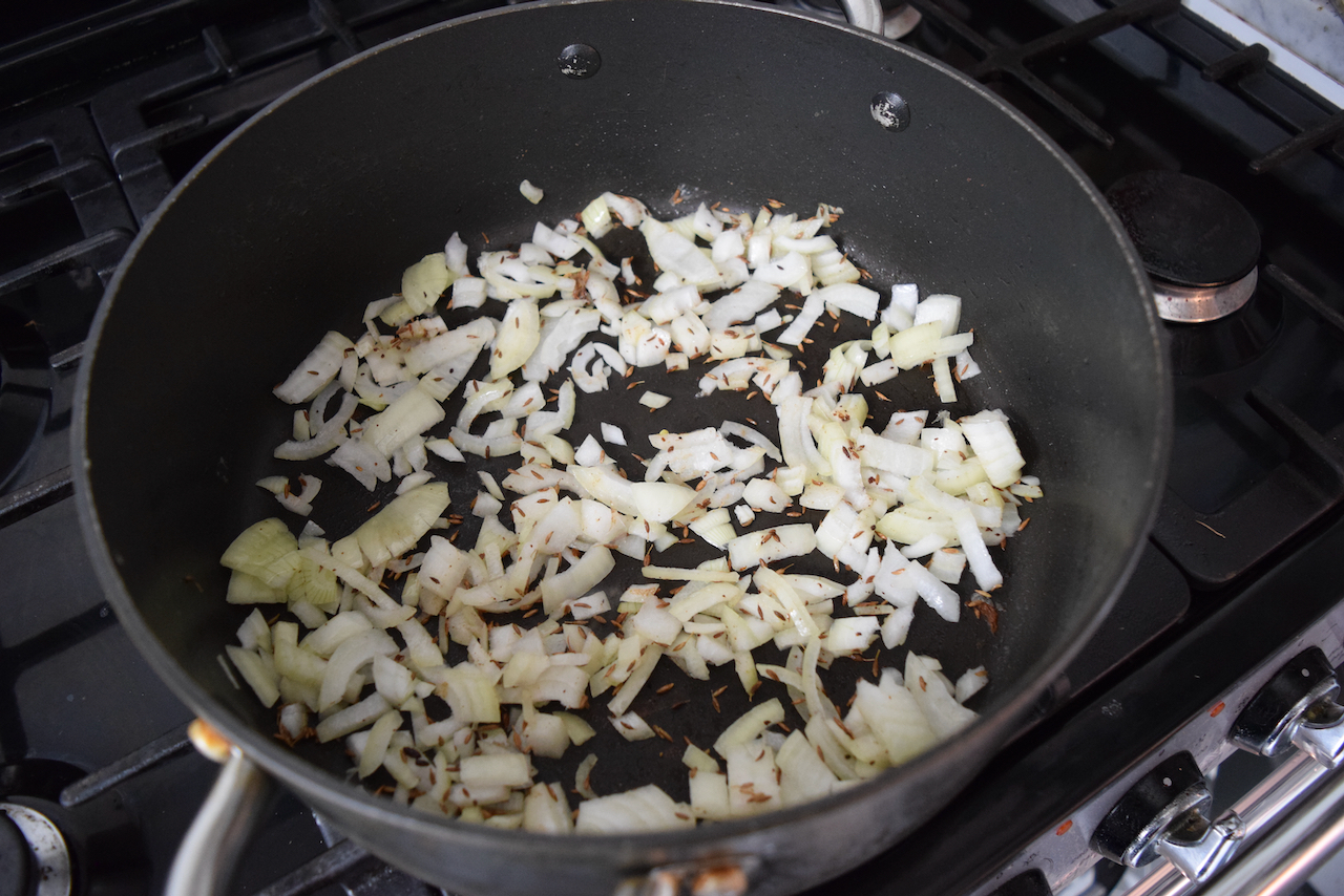 Spinach, Potato and Halloumi Curry recipe from Lucy Loves Food Blog