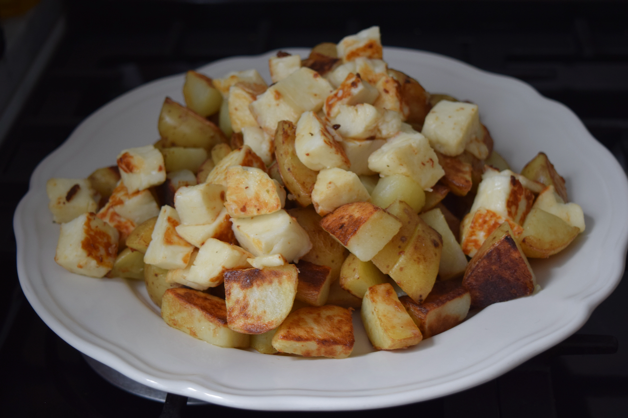 Spinach, Potato and Halloumi Curry recipe from Lucy Loves Food Blog