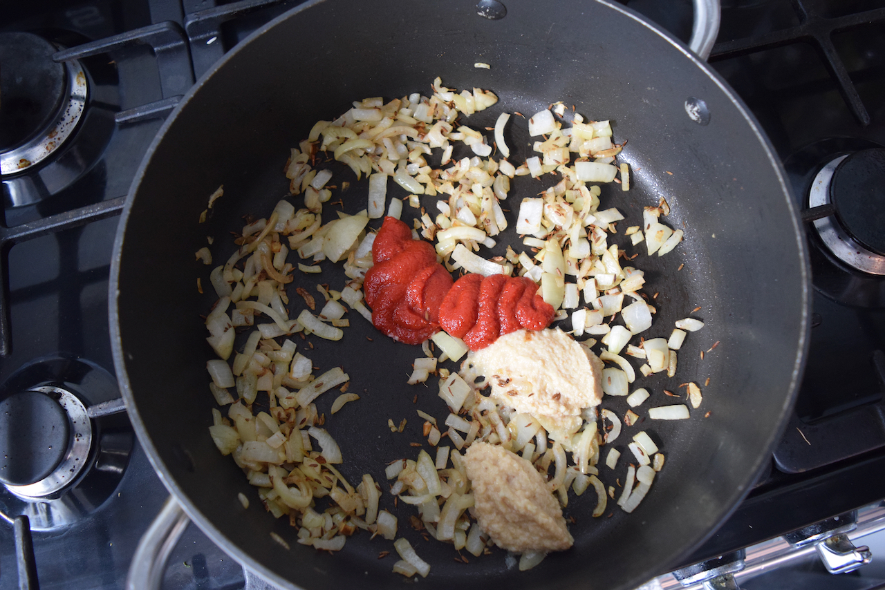 Spinach, Potato and Halloumi Curry recipe from Lucy Loves Food Blog